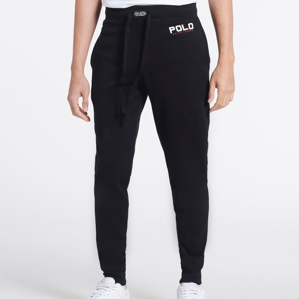 POLO RALPH LAUREN FLEECE JOGGER PANTS SIZE MEDIUM BLACK